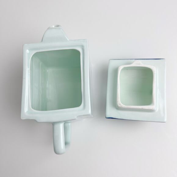 Vintage 80s Royal Delft Blauw Canal House Teapot Handpainted Blue & White - Picture 8 of 11